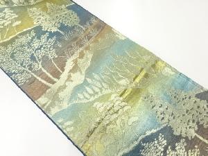 アンティーク　遠山に木立模様織出し袋帯（材料）